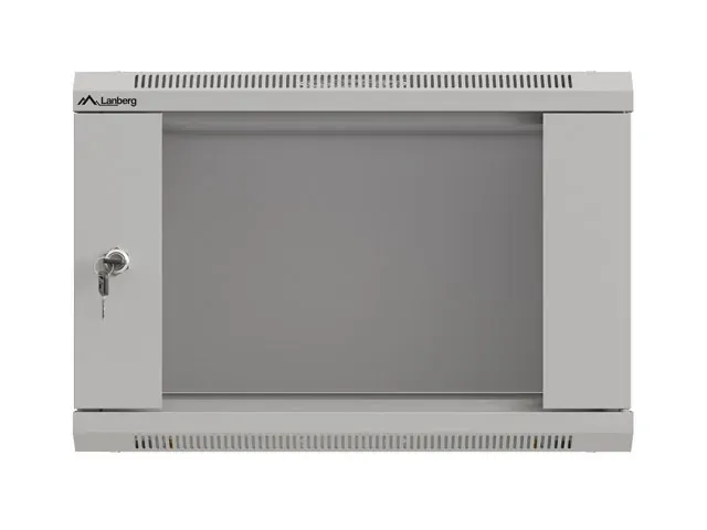 LANBERG 19" RACKOVÁ SKŘÍŇ PRO MONTÁŽ NA STĚNU 6U/540X350 (FLAT PACK) S PROSKLENÝMI DVEŘMI ŠEDÁ