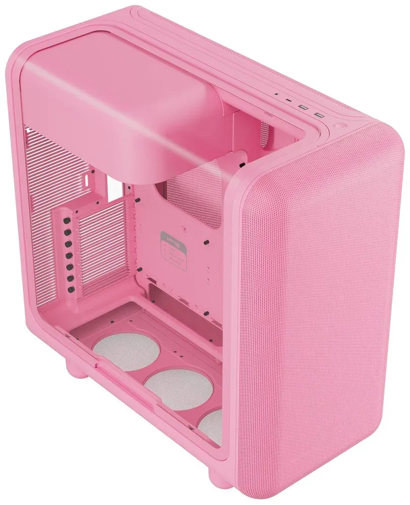HYTE skříň X50 Strawberry Milk / prosklená zaoblená bočnice / bez zdroje / 1x USB-C / 2x USB-A