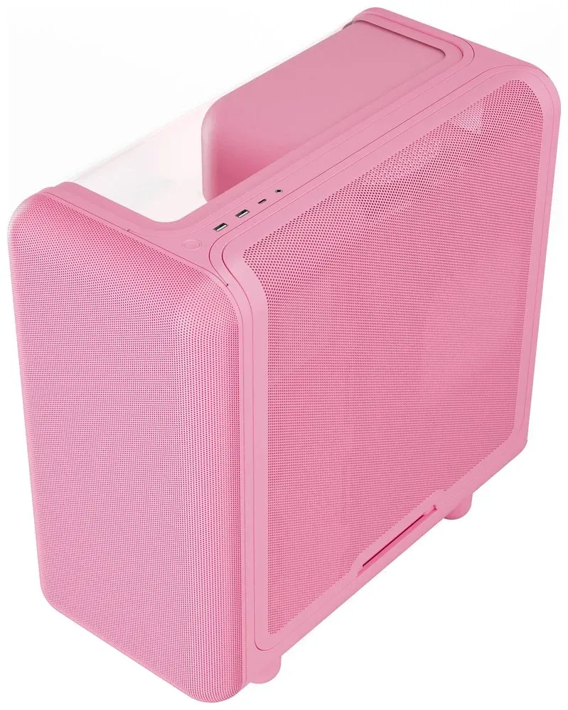 HYTE skříň X50 Strawberry Milk / prosklená zaoblená bočnice / bez zdroje / 1x USB-C / 2x USB-A