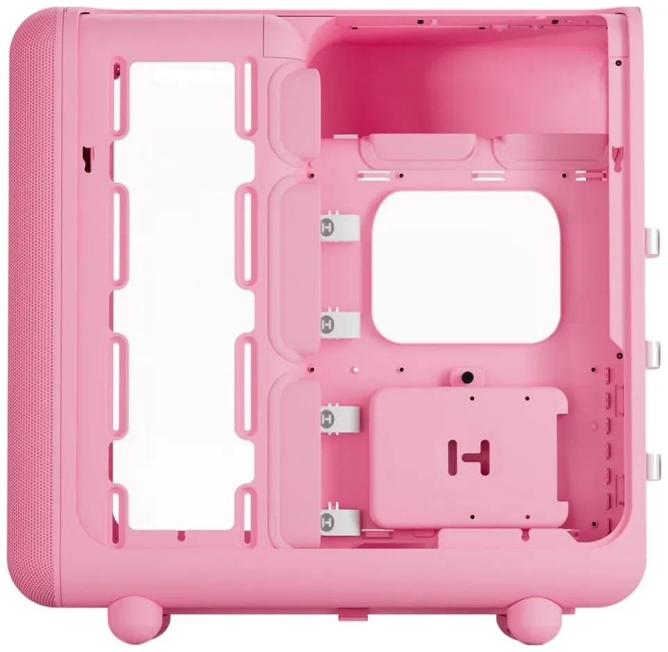 HYTE skříň X50 Strawberry Milk / prosklená zaoblená bočnice / bez zdroje / 1x USB-C / 2x USB-A