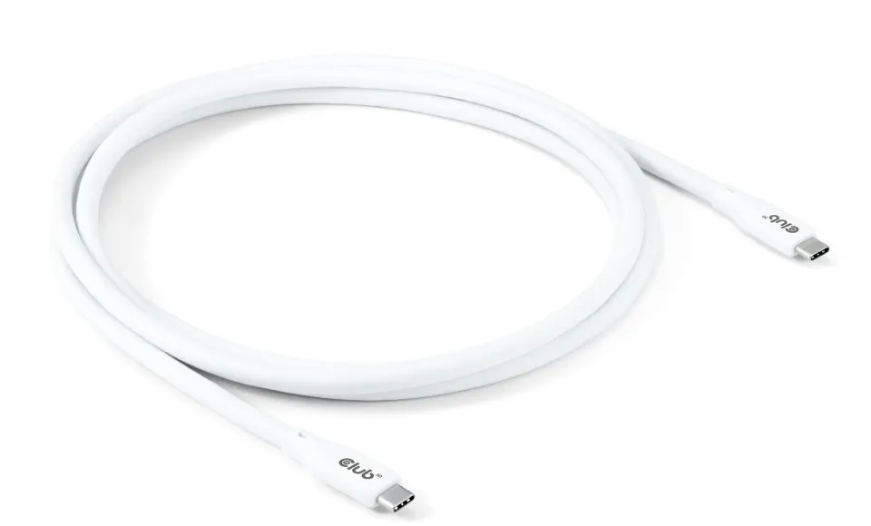 Club3D Kabel USB-C 4.0, 20Gbps, 4K60Hz, PD 240W, 2m, bílá