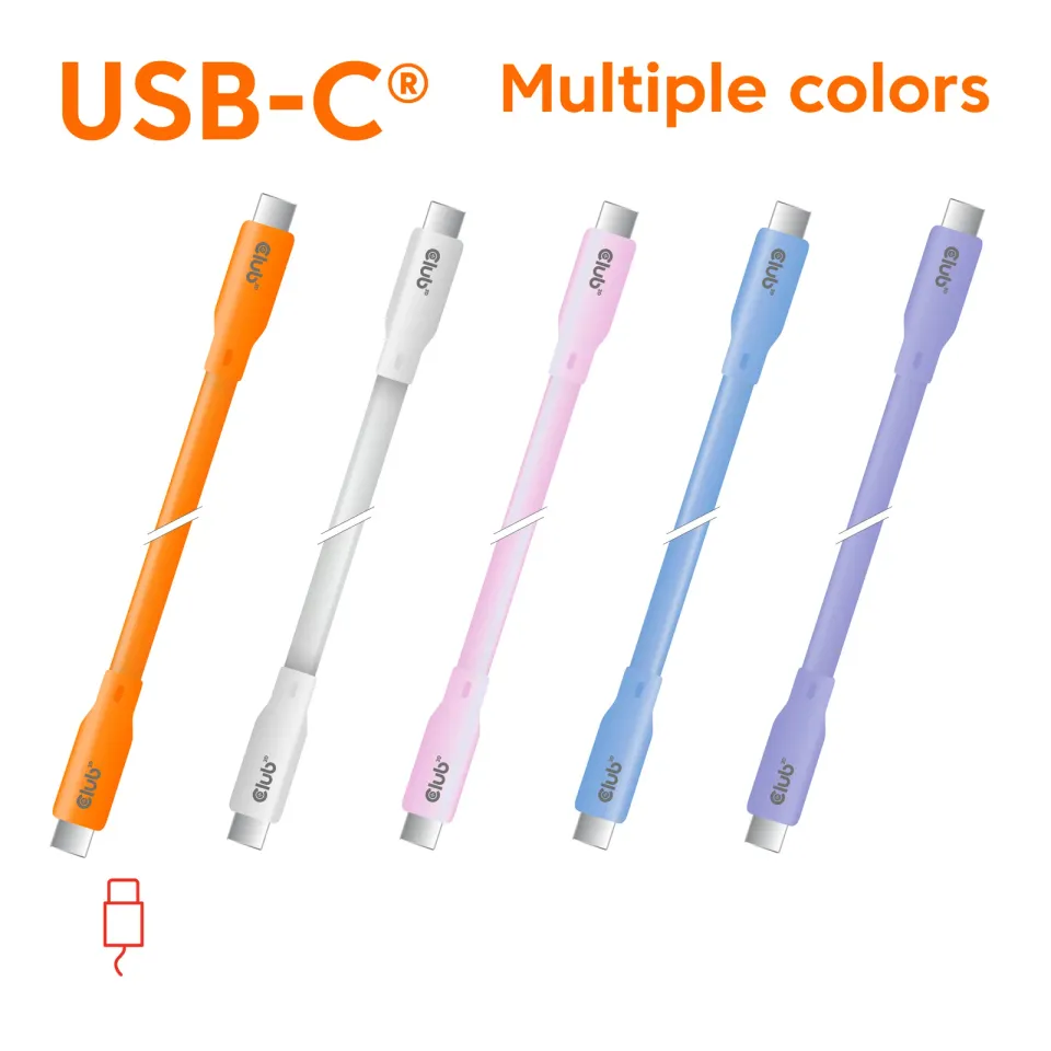 Club3D Kabel USB-C 4.0, 20Gbps, 4K60Hz, PD 240W, 2m, bílá