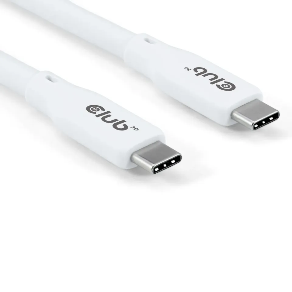 Club3D Kabel USB-C 4.0, 20Gbps, 4K60Hz, PD 240W, 2m, bílá