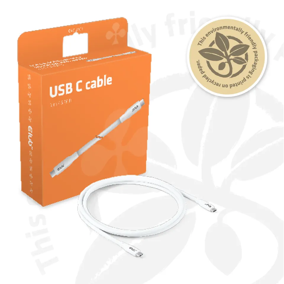 Club3D Kabel USB-C 4.0, 20Gbps, 4K60Hz, PD 240W, 2m, bílá
