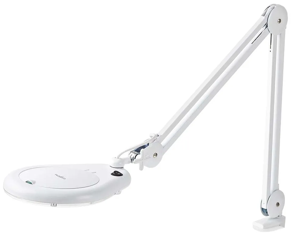 NEDIS zvětšovací stolní LED lampa/ čočka 3 dioptrie/ spotřeba 9 W/ teplota 6500 K/ světelný tok 720 lm/ bílá