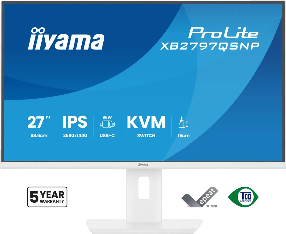 iiyama ProLite/XB2797QSNP-W1/27"/IPS/QHD/75Hz/1ms/Bílá/5R