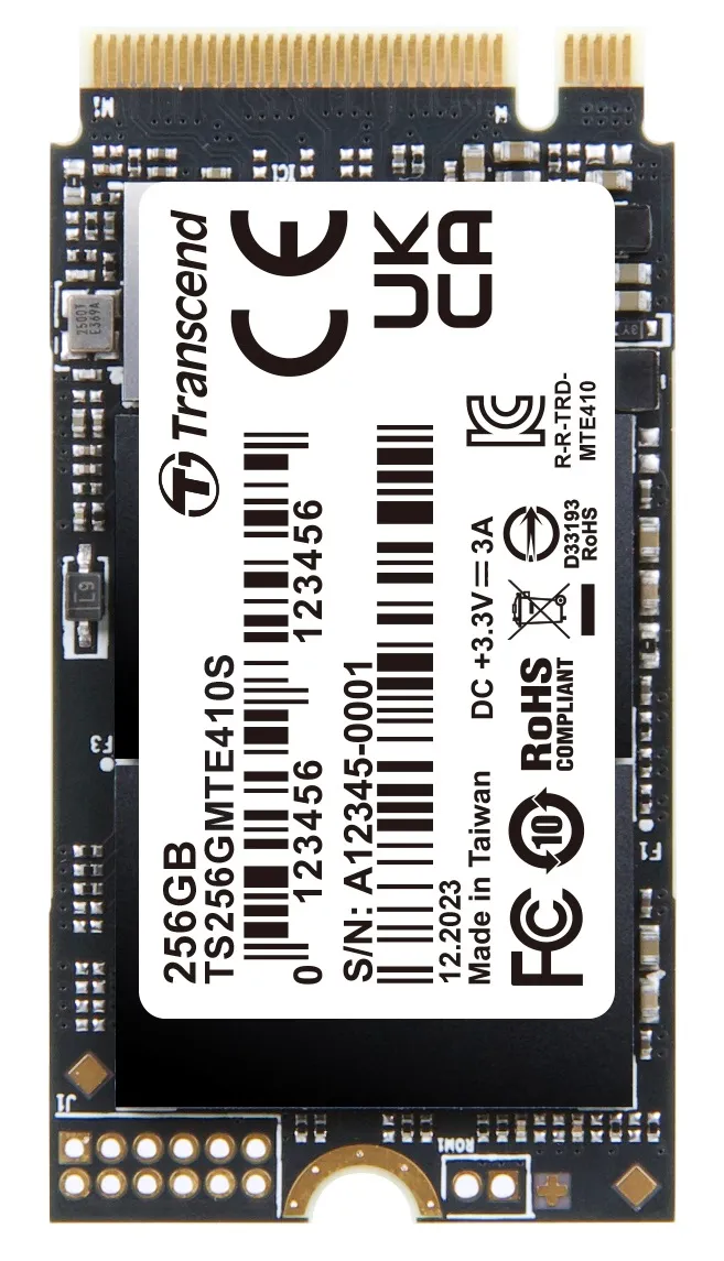 TRANSCEND MTE410S 256GB SSD disk M.2 2242, NVMe PCIe Gen4 x4 3300MB/s R 1600MB/
