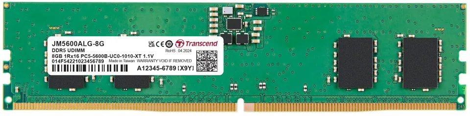 Transcend paměť 8GB JMDDR5 5600 U-DIMM 1Rx16 1Gx16 CL46 1.1V