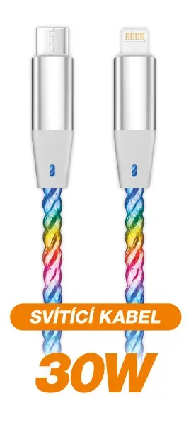 ALIGATOR Datový kabel LIGHT 3A, 30W USB-C/Lightning 0,5m