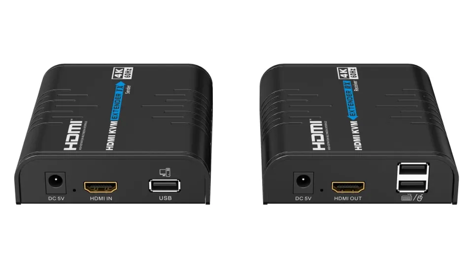 PremiumCord 4K@60Hz HDMI KVM extender s USB 2.0 na 120m přes LAN síť, over IP