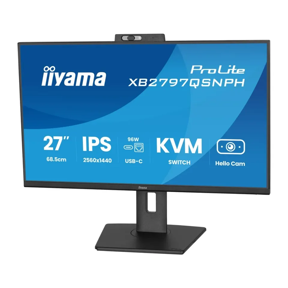 27" iiyama XB2797QSNPH-B1:IPS,QHD,USB-dock,cam