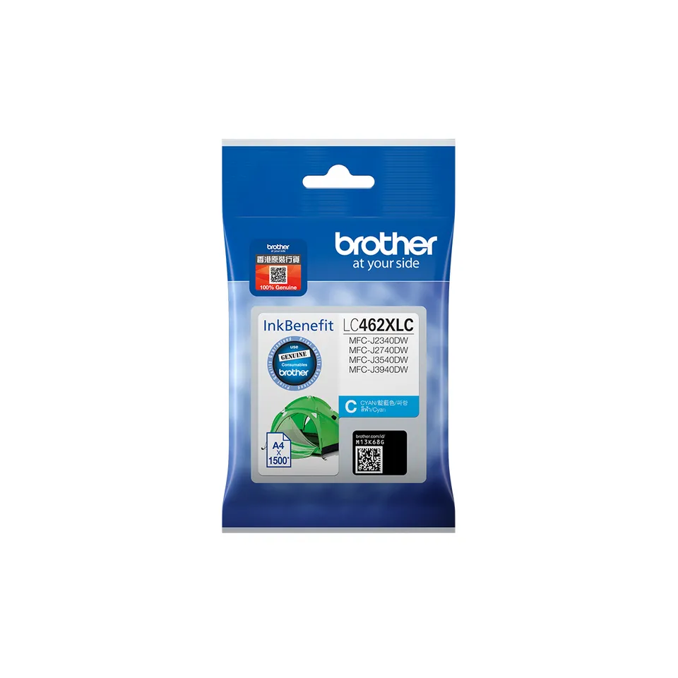 Brother LC-462XLC (inkoust cyan, 1500 str. @ 5% draft)