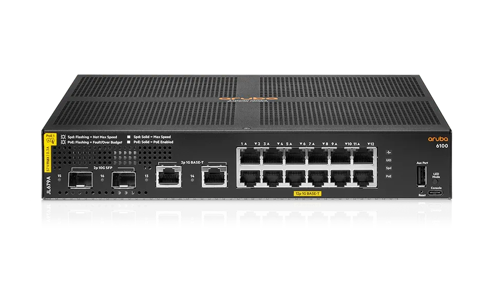 Aruba 6100 12G CL4 2SFP+ 139W Switch