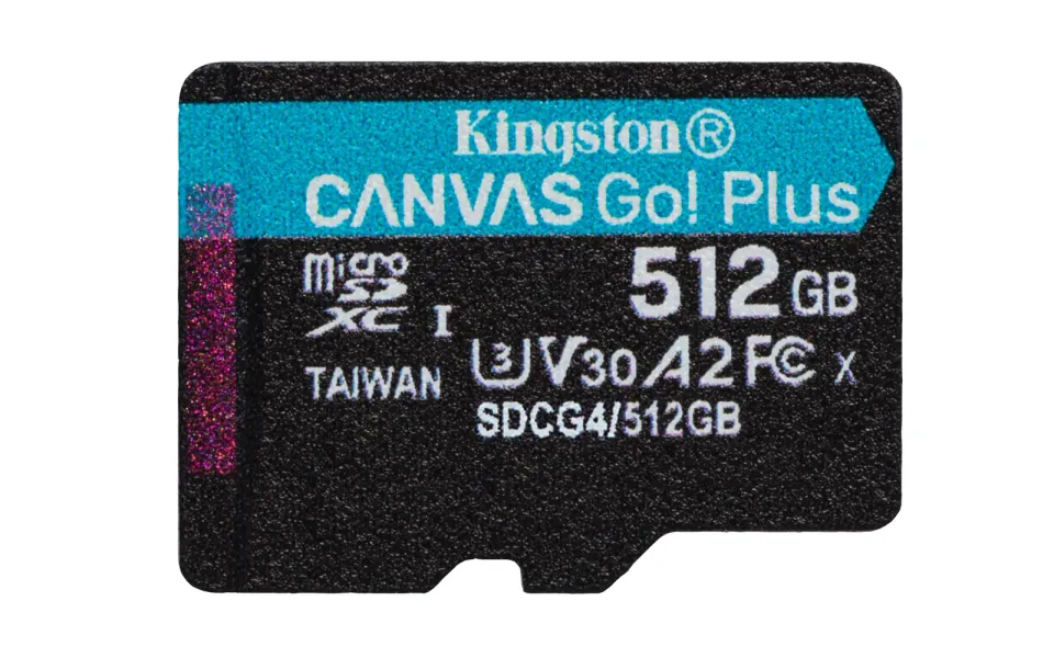 KINGSTON 512GB microSDXC Canvas Go Plus Gen4 200MB/s A2 U3 V30 Card + Adapter