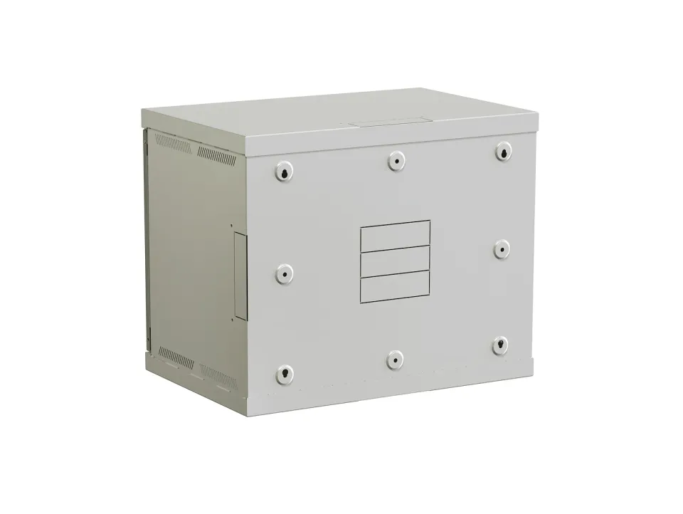 Rozvaděč nástěnný SENSA 9U 400mm, dveře plech, RAL 7035, SENSA-9U-64-21-G