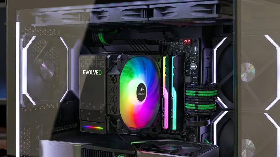 EVOLVEO QuietCool5, CPU chladič, 6x heatpipe, černý