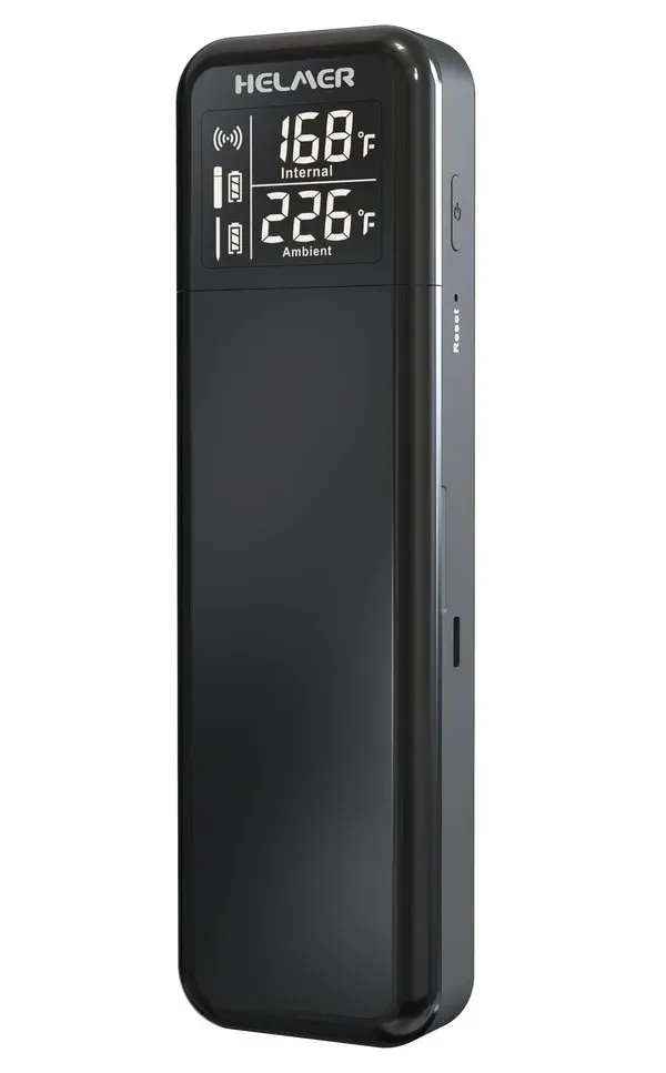 HELMER chytrý bezdrátový kuchyňský teploměr s jednou sondou TM 27/ LCD displej/ –10 až 100 °C/ Bluetooth/ černý