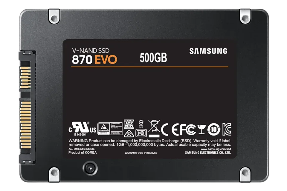 SAMSUNG 870 EVO 500GB SSD 2.5in 7mm SATA3 6GB/s V-NAND 3bit MLC (čtení max. 560MB/s, zápis max. 530MB/s, záruka omezena na 300 TBW)