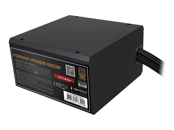 GEMBIRD Napájecí zdroj ATX 650W s aktivním PFC, 12 cm ventilátor, 80+ bronzová b (CCC-PSUBRONZE-650W)