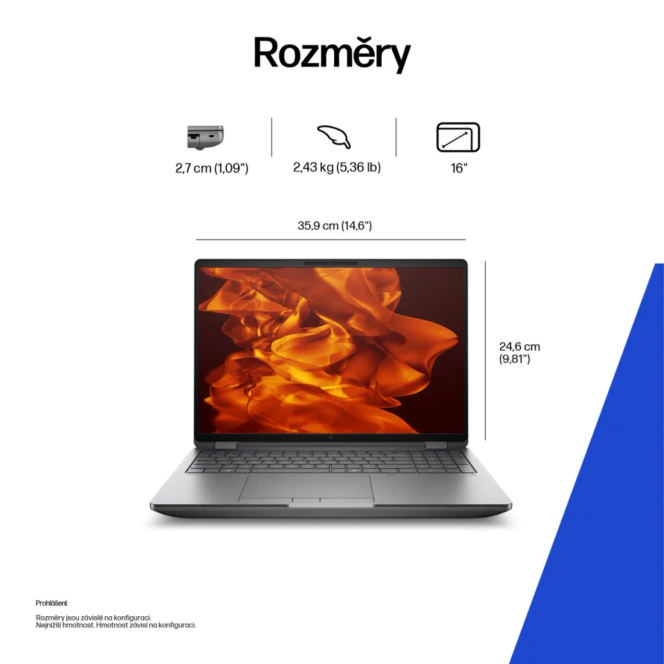 HP NTB Zbook Fury 16 G1i Ultra 7 265HX, RTX PRO 3000 12GB Bl, 2x16GB, 1TGB,WUXGA 400n,WiFi7,BT,FpS,SCR,Win11Pro,3y pur