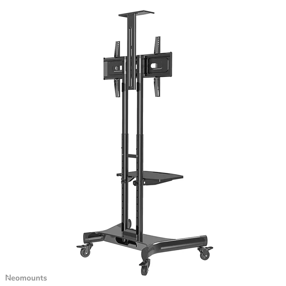 Neomounts Select NM-M1700BLACK/Držák displeje/vozík/32-75"/4 kolečka/VESA 600X400/nosn. 50kg/nast.výšky/2 police/černý