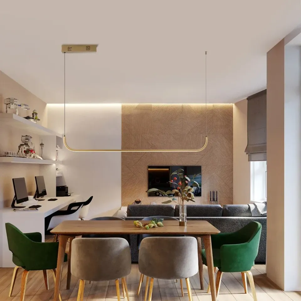 IMMAX NEO PATTINI SMART závěsné svítidlo 120cm 26W 1820lm zlaté Zigbee 3.0, TUYA