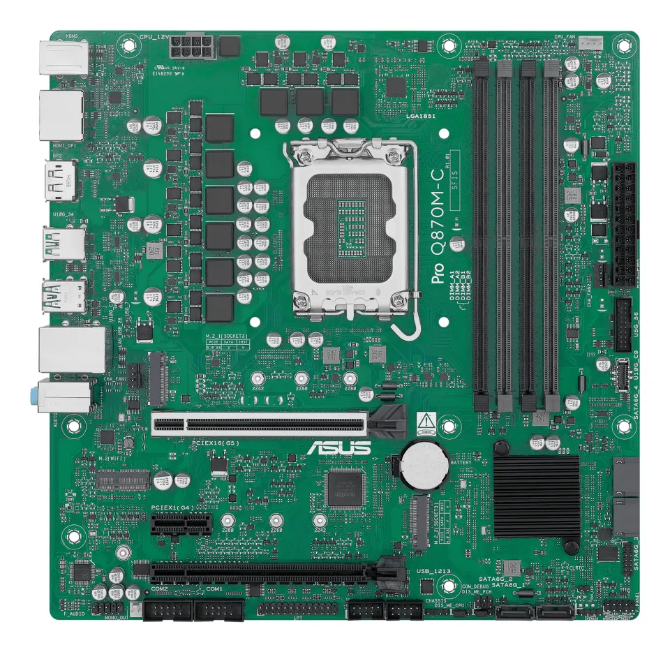 ASUS MB Sc LGA1851 PRO Q870M-C-CSM, Intel Q870, 4xDDR5, 2xDP, 1xHDMI, mATX