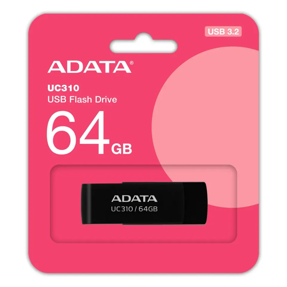 ADATA Flash Disk 64GB UC310, USB 3.2, černá