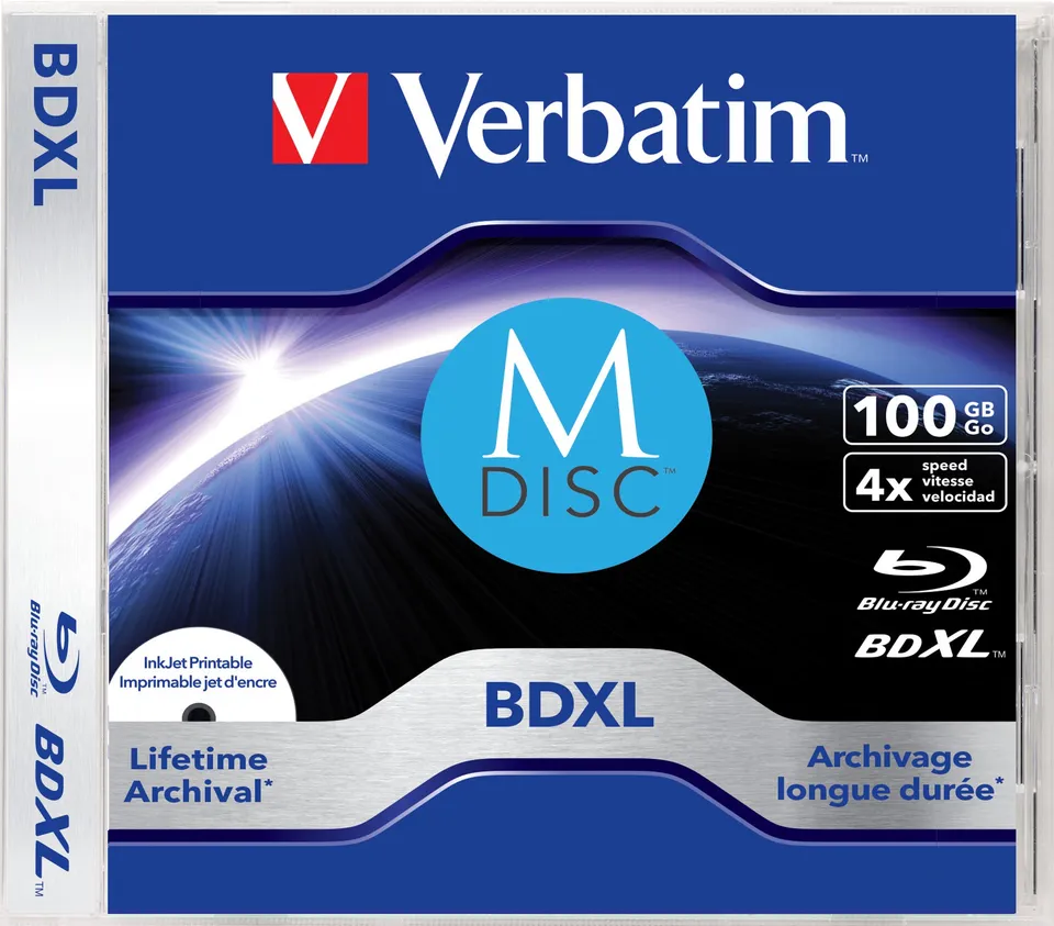 VERBATIM M-DISC BD-R XL 100GB, 4x, printable, jewel case 5 ks