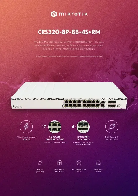MikroTik CRS320-8P-8B-4S+RM, Cloud Router Switch