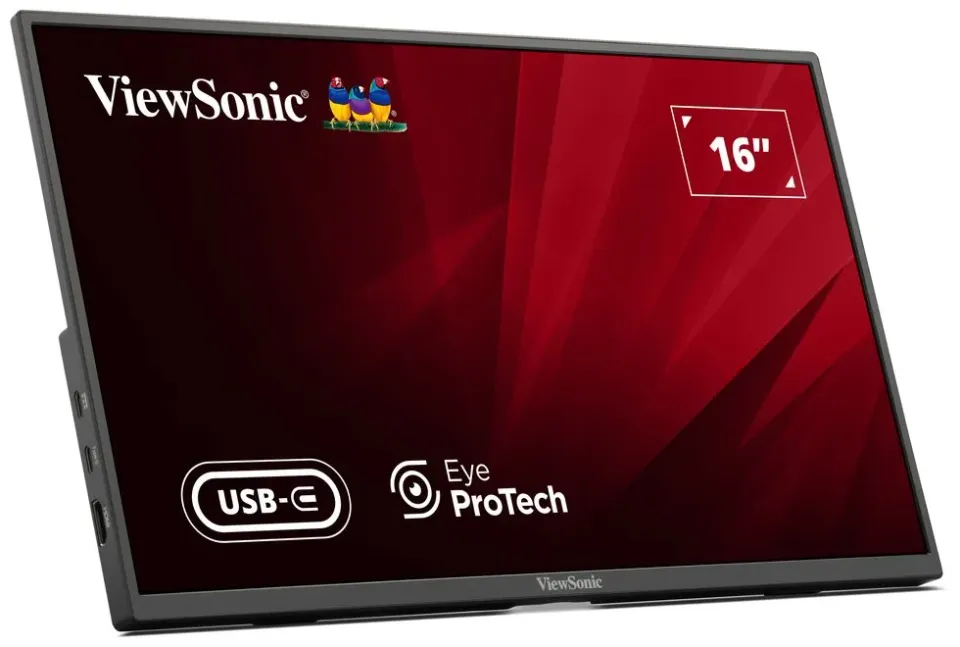 ViewSonic VA1650 16" 16:9 1920 x 1080 SuperClear® IPS přenosný monitor, HDMI,2 USB type C, ochranný obal