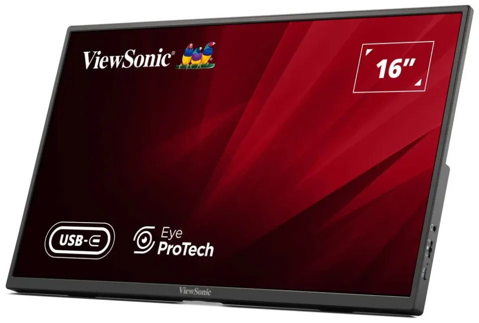ViewSonic VA1650 16" 16:9 1920 x 1080 SuperClear® IPS přenosný monitor, HDMI,2 USB type C, ochranný obal