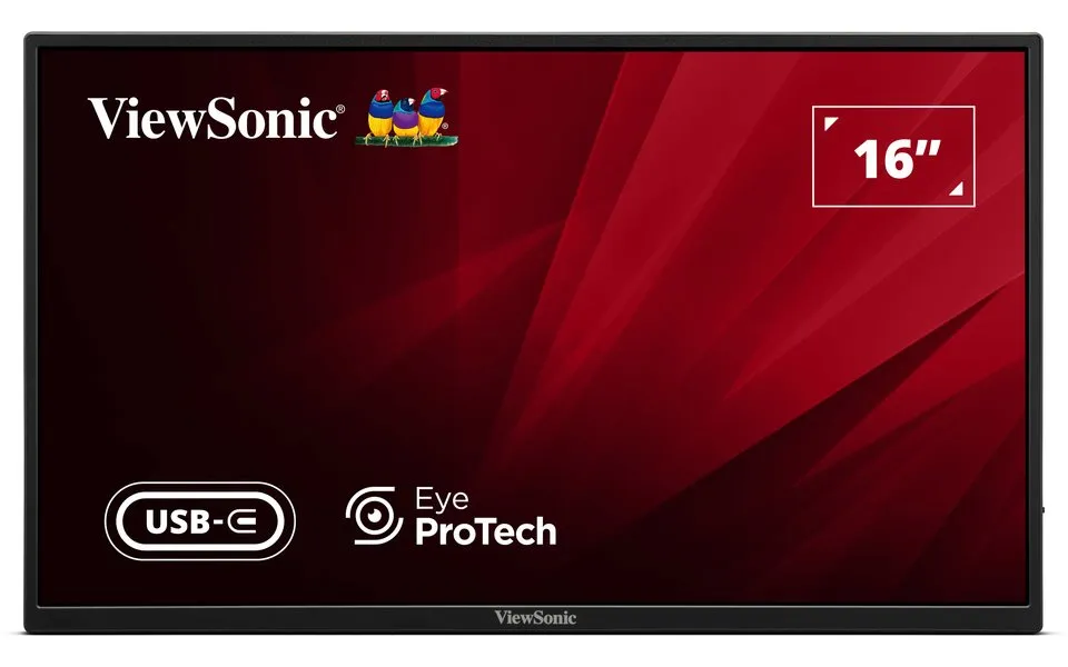 ViewSonic VA1650 16" 16:9 1920 x 1080 SuperClear® IPS přenosný monitor, HDMI,2 USB type C, ochranný obal