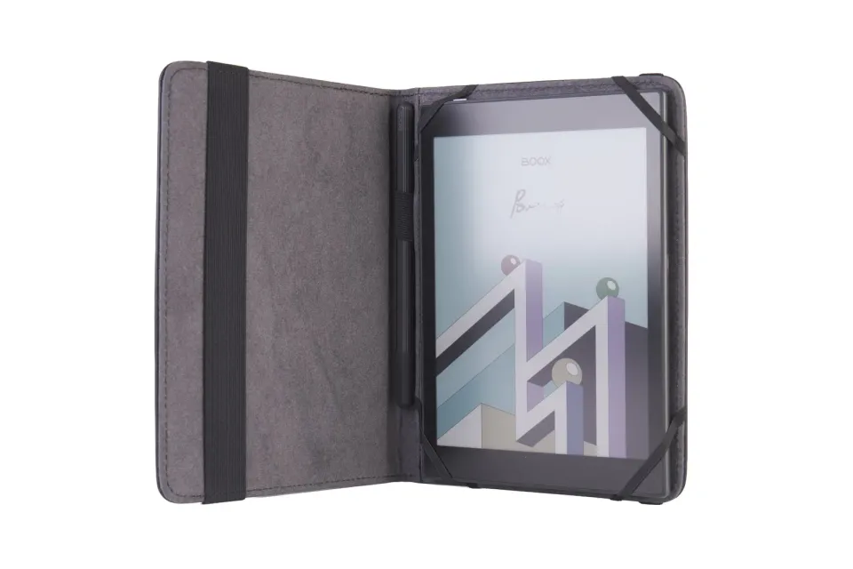 C-TECH PROTECT pouzdro z pravé kůže pro 8" zařízení, RLC-01, černé (Pocketbook Inkpad 3/4, Onyx Boox
