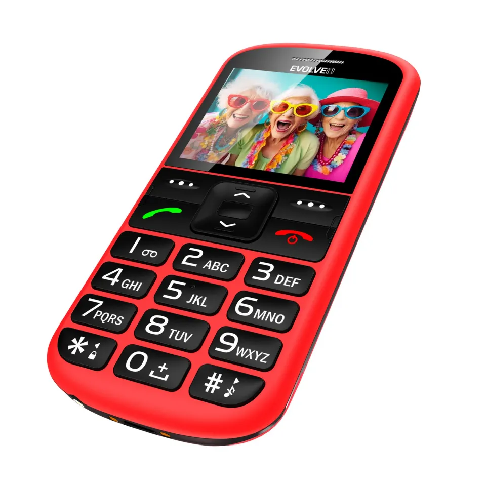 EVOLVEO EasyPhone XS, mobilní telefon pro seniory, červený