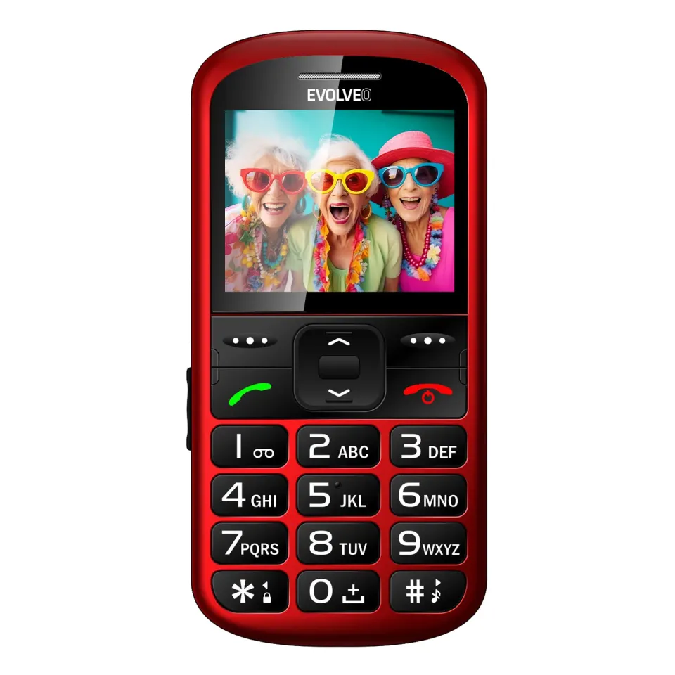 EVOLVEO EasyPhone XS, mobilní telefon pro seniory, červený
