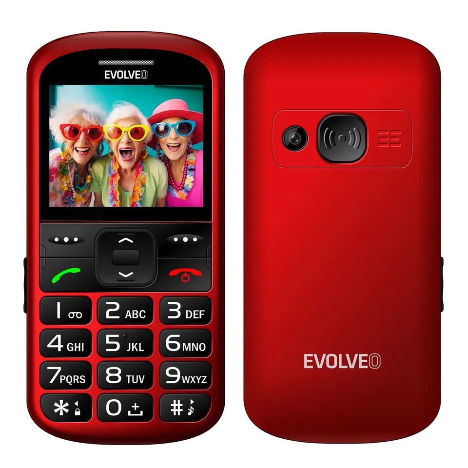 EVOLVEO EasyPhone XS, mobilní telefon pro seniory, červený