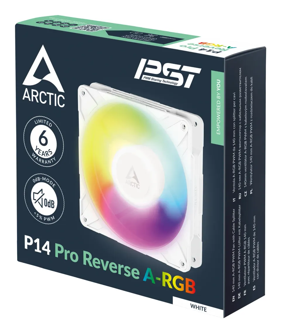 ARCTIC P14 Pro A-RGB Reverse ventilátor - 140mm, white