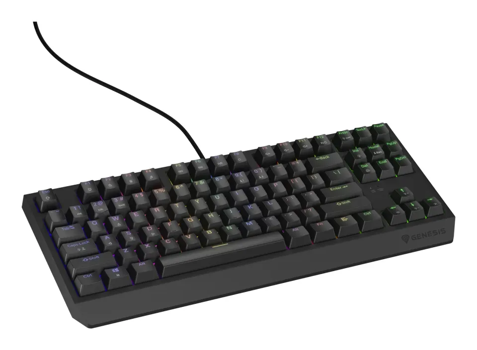 Genesis herní klávesnice THOR 230/TKL/RGB/Outemu Brown/Drátová USB/US layout/Černá
