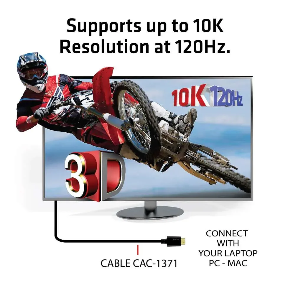 Club3D Kabel Ultra Rychlý HDMI™ Certifikovaný 4K 8K60Hz 48Gbps (M/M), 1m, 30 AWG