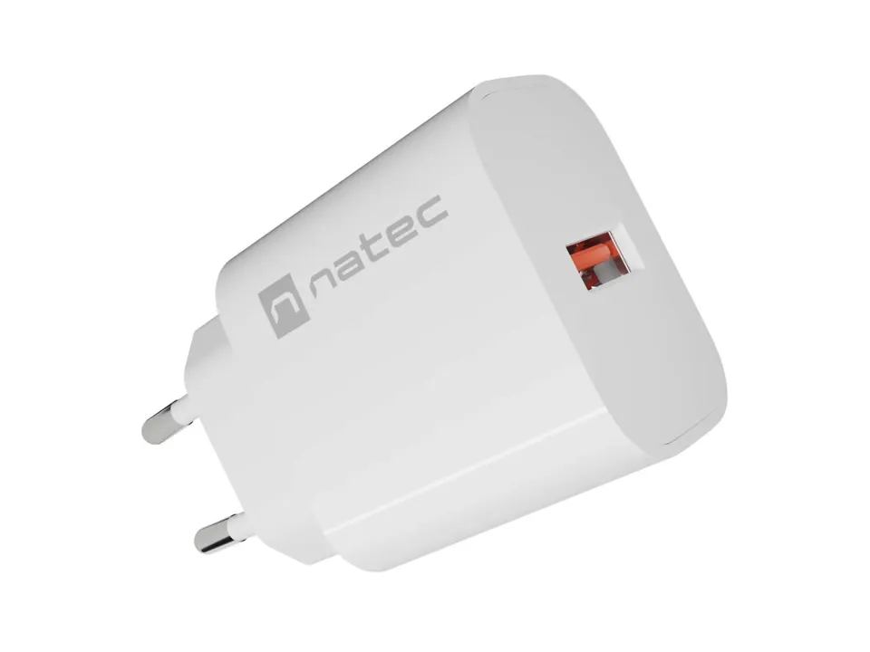 Universální nabíječka Natec RIBERA 18W, 1X USB-A, bílá