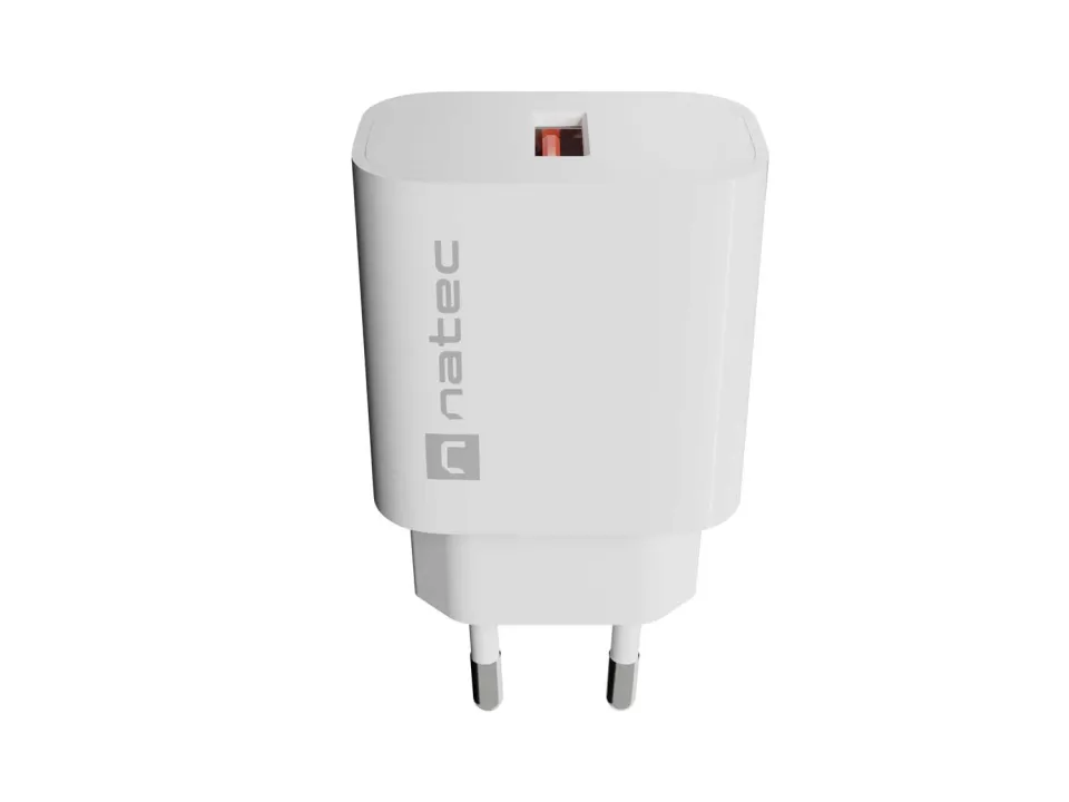 Universální nabíječka Natec RIBERA 18W, 1X USB-A, bílá