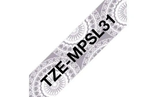 Brother - TZe-MPSL31 páska se stříbrnými vzory / černá (12mm, 4m)