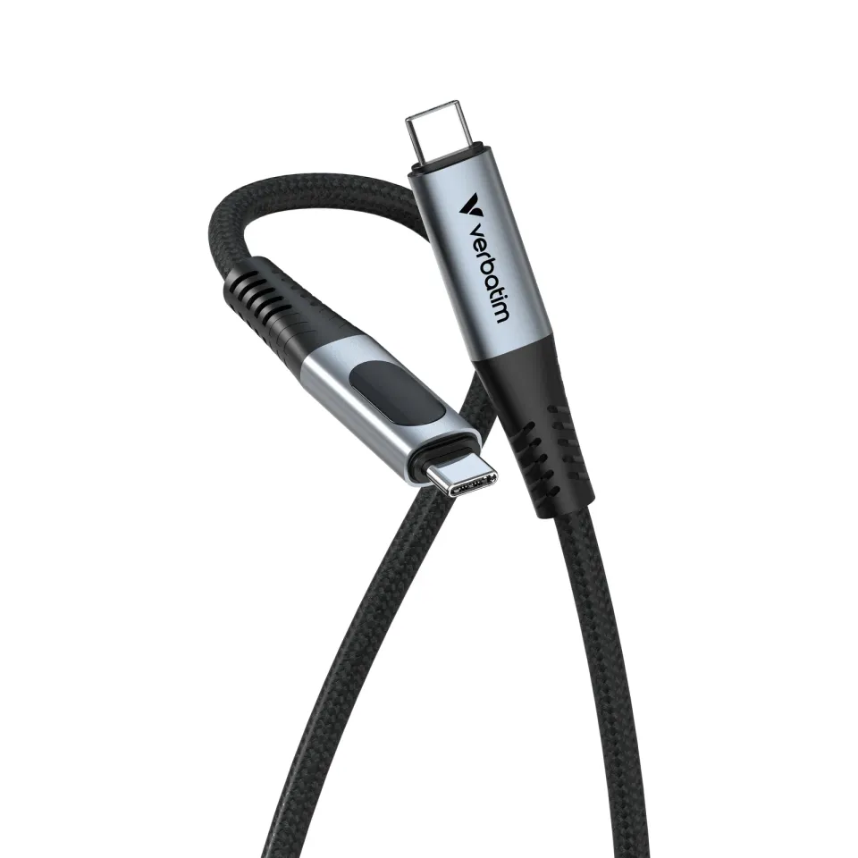 VERBATIM Kabel USB4 Sync & Charge, 240W, s displejem, 120cm