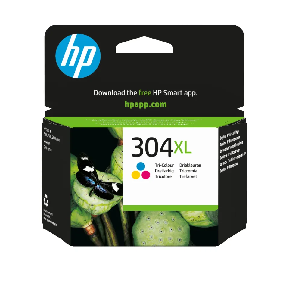 HP 304XL Tříbarevná originální inkoustová kazeta