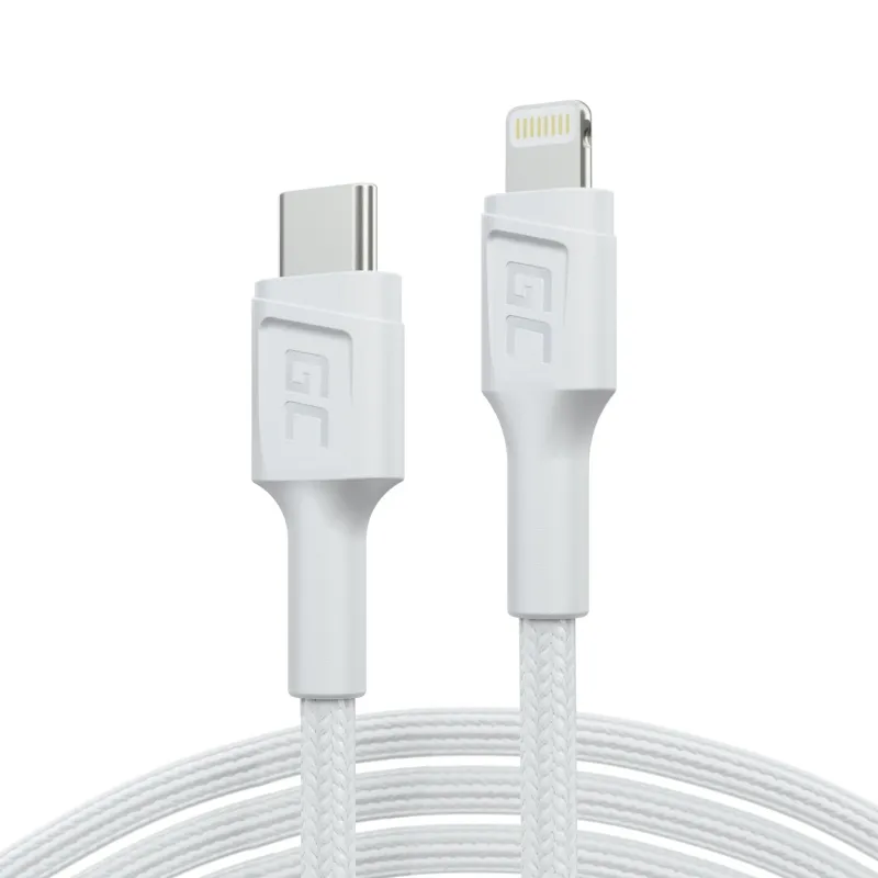 Green Cell PowerStream Bílý kabel Lightning - USB-C 1m MFi s rychlým nabíjením