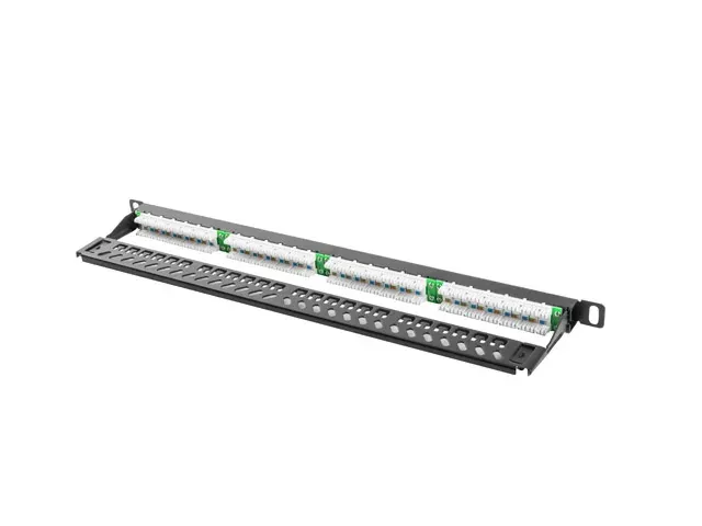 LANBERG PATCH PANEL 24 PORTŮ 0,5U 19" CAT.6 UTP ČERNÝ LANBERG