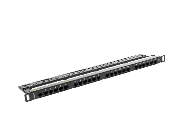 LANBERG PATCH PANEL 24 PORTŮ 0,5U 19" CAT.6 UTP ČERNÝ LANBERG