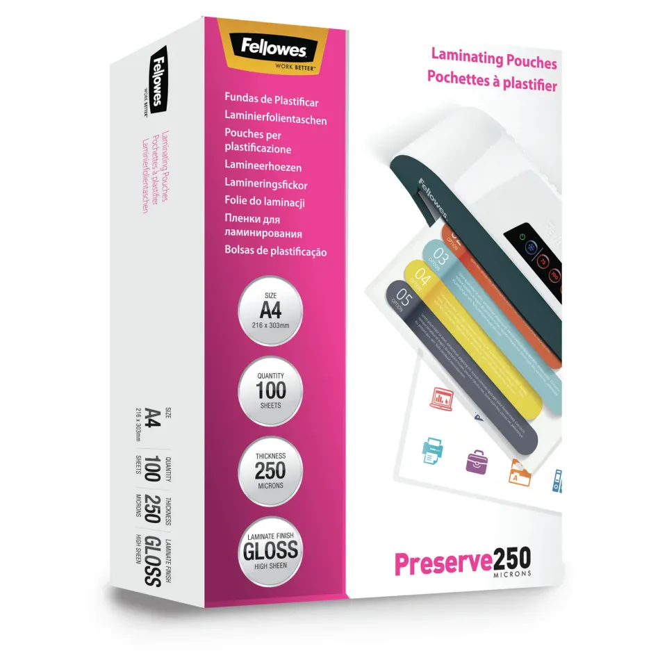 Fellowes Laminovací fólie A4 250 mic lesklé