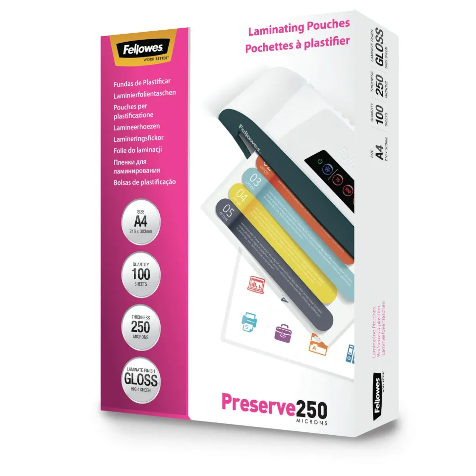 Fellowes Laminovací fólie A4 250 mic lesklé